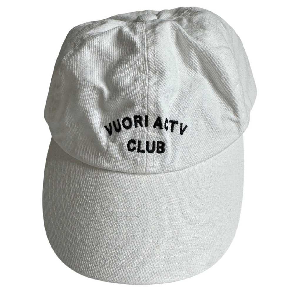 Vuori Actv Club Dad Hat White Cotton Baseball Cap Adjustable Sporty Athletic